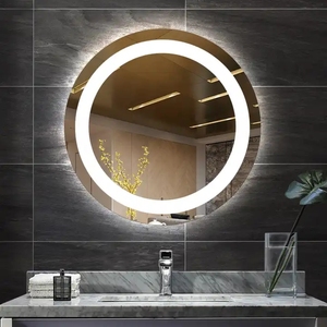 Custom LED di lusso illuminato Smart specchio rotondo rettangolare ovale vetro argento per la decorazione della <span class=keywords><strong>parete</strong></span> del bagno per matrimoni trucco - Product Image 1