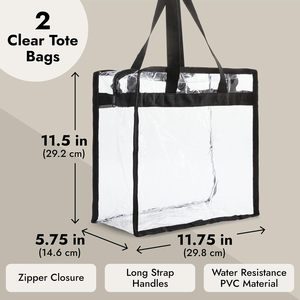 School Sporting Events <b>Clear</b> Stadium Approved Gym <b>Bags</b> Large Transparent PVC Tote <b>Bags</b> With Zippers and Handles for Concerts - Product Image 6