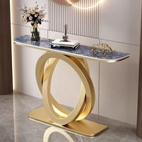Meubles de maison modernes, sculptés à la main, en acier unique, travertin, marbre, tables consoles d'entrée pour bureau, entrée, couloir