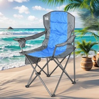 Chaise de pêche pliante de luxe d'extérieur, grande taille, en tissu Oxford, pour camping, barbecue, avec dossier, légère et décontractée
