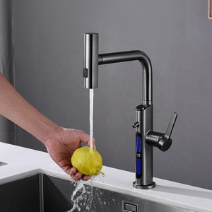 Thông minh bồn rửa nhà bếp Vòi thác nước LED hiển thị nhiệt độ Vòi Nước Nhà Bếp kéo ra khỏi nhà bếp Máy trộn vòi - Product Image 5