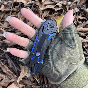 Màu Xanh Đen Lưỡi Thép Không Gỉ Nhôm Xử Lý Edc Survival Chiến Thuật Túi Cắm Trại Dao Gấp emhtiii Săn Bắn Dao - Product Image 4