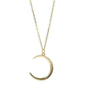 Collana con Ciondolo Luna Semplice in Argento Sterling 925 Placcato Oro 18K, Gioielli di Moda all'Ingrosso per Donne - Product Image 1