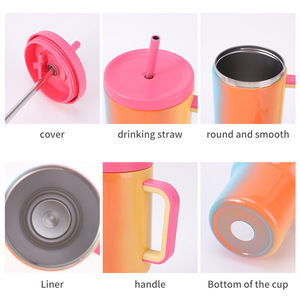 Reawyou 40Oz Đôi Tường Thép Không Gỉ Du Lịch Cốc Biểu Tượng Tùy Chỉnh Cầu Vồng Gradient Sơn Bán Buôn Với Xử Lý - Product Image 4