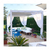 Pergola bioclimatique de luxe en aluminium à cadre métallique Bioclimatique Electrique d'extérieur RVB avec côtés