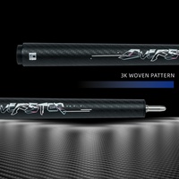 Tongkat Biliar Little Monster-Cyber 2-Piece Maple Forearm Carbon Fiber Jump Cue Uni-Loc Joint Hitam 41" Ujung 12.9mm Tas Kulit Lembut