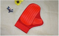 Peigne de luxe en Silicone à cinq doigts douche toilettage pour animaux de compagnie Double face chien épilateur gant de Massage brosse de bain pour chien et chat