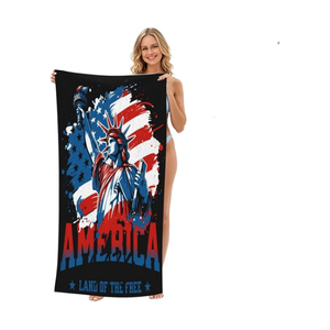 Serviette de plage en microfibre à forte absorption d'eau, motif drapeau américain imprimé, commémoration du 250e anniversaire - Product Image 3