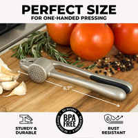 Keuken Premium Knoflookpers Set Roestvrij Knoflookpers Gereedschap Makkelijk te Gebruiken met Zachte Handgreep Siliconen Knoflook Schilborstel