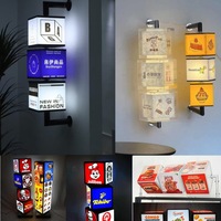 Boîte à lumière LED personnalisée en alliage d'aluminium polyèdre, panneau publicitaire lumineux multi-faces pour vitrine, centre commercial, affichage extérieur