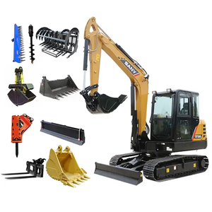 Sany hizo pala de movimiento de tierras SY55C mini excavadora, excavadora de orugas Sany 55 5ton con cadena de goma - Product Image 1