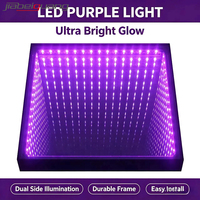 Panneau de verre LED RGB personnalisé en usine avec effet miroir infini 3D néon, éclairage LED pour piste de danse de boîte de nuit et mariage