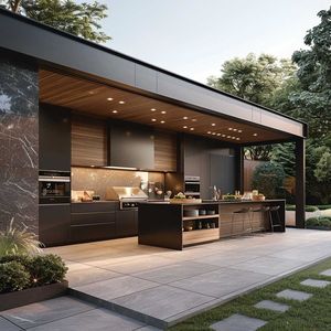 Cucina Esterna di Alta Gamma con Barbecue, Mobili da Cucina Moderni <span class=keywords><strong>in</strong></span> <span class=keywords><strong>Acciaio</strong></span> <span class=keywords><strong>Inox</strong></span> Pronti per il Montaggio, Set Completo con Griglia <span class=keywords><strong>BBQ</strong></span> - Product Image 1