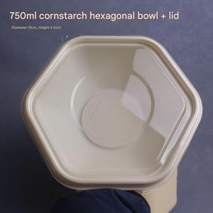 750ml 1000ml 1300ml 1600ml Biodegradable Disposable Square Salad Bowl Bagasse <b>Takeaway</b> Food Packaging Lid Party Heat Resistant - Product Image 5