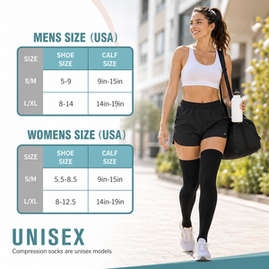 Chaussettes de compression personnalisées avec logo pour infirmières, hautes jusqu'aux cuisses, au-dessus du genou, pour femmes et hommes, en nylon et élasthanne, vente en gros OEM, lot en vrac - Product Image 2