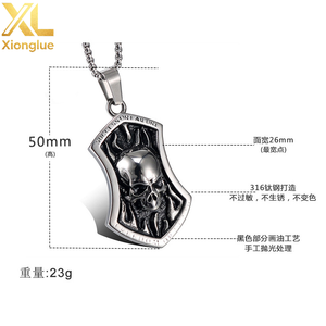 Factory Prices Custom Pendant Punk Style <b>Titanium</b> Steel Pendant Overbearing Men's Goth Style <b>Necklace</b> - Product Image 2