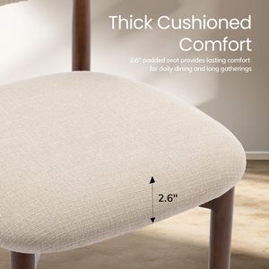 Juego de 4 Sillas de Comedor COLAMY de Estilo Moderno de Mediados de <span class=keywords><strong>Siglo</strong></span>, Asiento Acolchado Tapizado, Acabado en Nogal, 26 Pulgadas, Muebles para Comedor/Cocina - Product Image 4