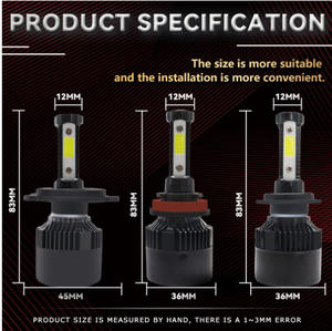 Phares LED automobiles, faisceau combiné haut et bas, phares ultra-lumineux à quatre côtés, phare LED de voiture - Product Image 4