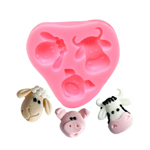 Encantador Cordero <span class=keywords><strong>vaca</strong></span> Piggie imagen silicona <span class=keywords><strong>Fondant</strong></span> molde <span class=keywords><strong>pastel</strong></span> decoración moldes - Product Image 4