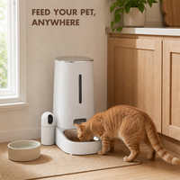 Distributeur de nourriture intelligent pour animaux de compagnie USMILEPET avec caméra, grande capacité 5L, contrôle par application WiFi, vision nocturne, audio bidirectionnel, pour chats et chiens, à domicile