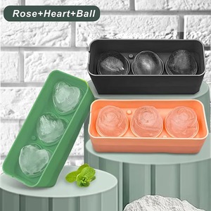 Moule à glaçons en forme de rose en silicone de qualité alimentaire avec couvercle pour cocktails et whisky - Product Image 2
