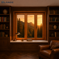 LANGE Customized Alu Wood Window Sound Insulation and Noise Reduction Thermal Insulation Aluminum Clad Timber Window for House