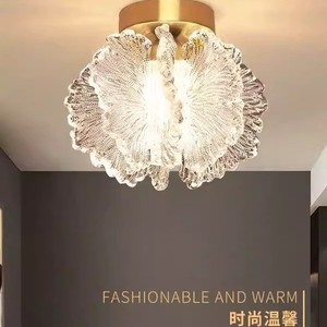 Luminaire suspendu rond de style français, crème, LED E26, commande par interrupteur, pour la maison, la chambre à coucher, l'entrée - Product Image 4