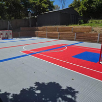 Terrain de jeu extérieur DIY 20x20 pieds, surface de terrain de basket-ball pour jardin, pour dalles modulaires de terrain de sport à emboîtement