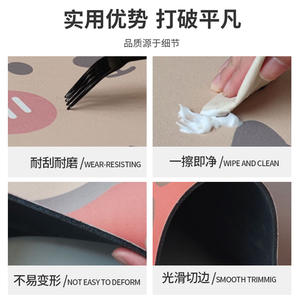 Tapis de salle de bain en polyester absorbant en forme d'ours de dessin animé, rectangulaire, pour évier, vasque et porte-brosse à dents - Product Image 4