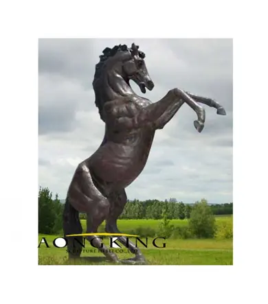 Kaliteli bronz renk atlama hayvan at heykel büyük açık at heykelleri