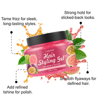 Gel Coiffant Anti-Frisottis Lissant pour Cheveux, pour Queues de Cheval, Chignons et Bords Définis