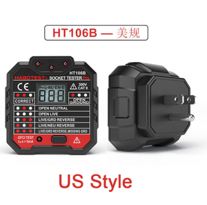 Testeur de prise EU UK US HT106B HT106D HT106E Détecteur de prise de test de tension EU UK Plug Ground <span class=keywords><strong>Zero</strong></span> Line Plug Polarity Phase Check - Product Image 5