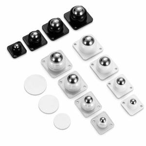 Roulettes universelles auto-adhésives sans perçage, pivotantes à 360 degrés, mini-roues en acier inoxydable pour boîte de rangement, poubelle, meubles - Product Image 1