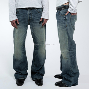 <span class=keywords><strong>Jeans</strong></span> Baggy in Denim Selvedge Pesante da 13oz, Unisex, Personalizzati, Lavati, a Zampa d'Elefante, Produttore per <span class=keywords><strong>Uomo</strong></span> - Product Image 1