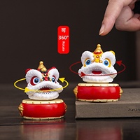 Ornement rotatif créatif tête de lion style chinois, décoration de table à thé, figurine de thé, artisanat, cadeau d'anniversaire