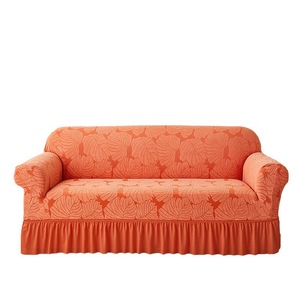 Funda de Sofá Elástica de Cobertura Total con Diseño de Hojas Grandes, Tela de Poliéster, Uso en Sala de Estar, Ajuste Elástico Duradero - Product Image 1