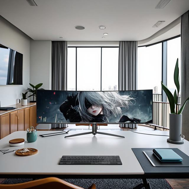 Ultra-Wide 49-Inch 5K 144HZ Curved IPS Gaming Monitor with 1MS Response Time 99% SRGB HDR RGB Inputs
