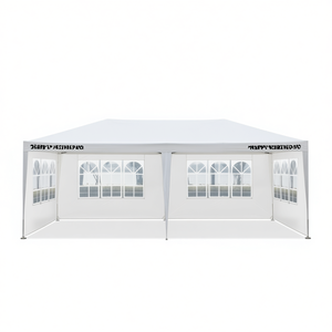 เต็นท์งานแต่งงานกลางแจ้งขนาด 10x20 เมตร พร้อมผนังด้านข้างถอดออกได้ 4 ด้าน กันน้ำ หลังคาสีขาว โครงอะลูมิเนียม - Product Image 1