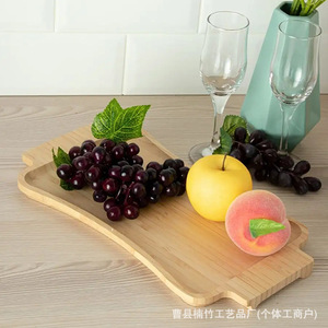Plateau de service en bambou, couleur bois naturel, forme irrégulière, pour fruits et en-cas, usage domestique, restaurant, extérieur - Product Image 1