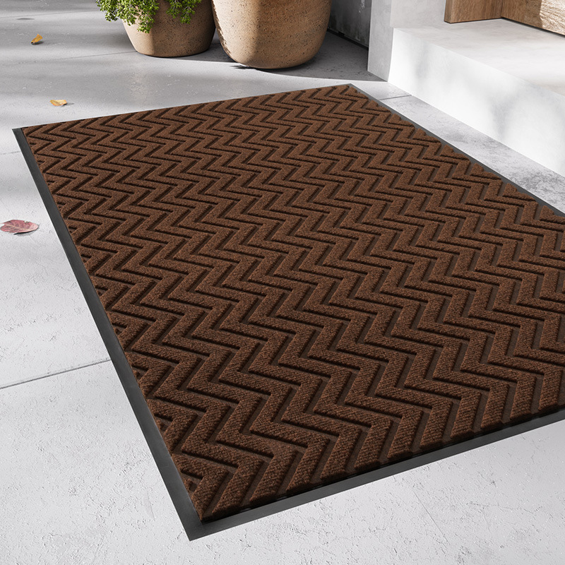 Polyester entrance mat - Water ripple coffee