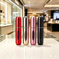 Botol Parfum Aluminium 5ml Mini Portabel Botol Semprot Bulat Oval Wadah Parfum Kosong Kemasan Sampel Perjalanan