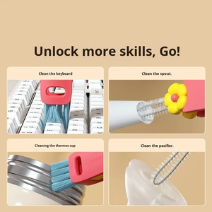 Coperchio per Biberon 3-in-1 Petal in PP, Strumento per la Pulizia del Biberon, Modello Manuale Multifunzionale per la Pulizia delle Fessure, Uso Domestico, Alta Qualità - Product Image 2