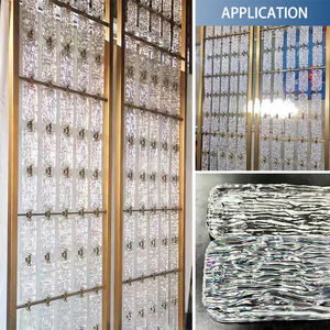תליון צבע ענבר זורם דפוס קו מים זכוכית קריסטל תליון עבור מחיצה קיר מסנוור ציפוי צבע תליית בלוק זכוכית לבנים - Product Image 6