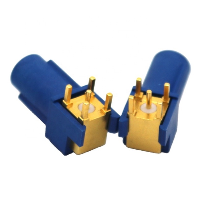 Hsd fakra d z plug smb male jack mini Right Angle fakra pcb connector cable car antenna amplifier waterproof adapter blue