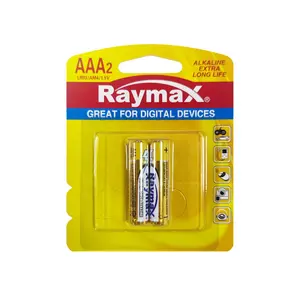 Battery Alkaline Battery Raymax Factory Supply Battery AAA LR03 2pc-pack 1.5v Super Alkaline Aaa Batteries Wholesale