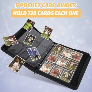 Carpeta para Tarjetas con 9 Bolsillos, Álbum de Tarjetas Coleccionables con Cierre, Libro de Almacenamiento de Cuero PU para Tarjetas Deportivas - Product Image 1