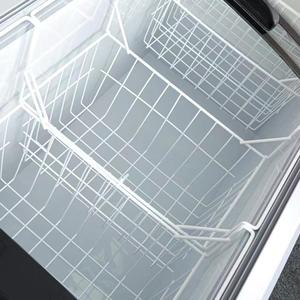Congélateur horizontal grande capacité pour supermarché, à refroidissement direct, <span class=keywords><strong>réfrigérateur</strong></span> <span class=keywords><strong>combiné</strong></span> profond avec dessus en verre coulissant pour stockage d'aliments surgelés - Product Image 6