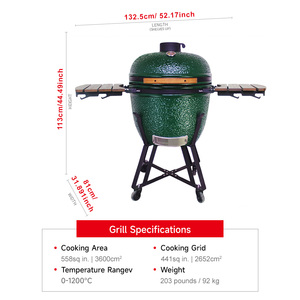 SEB KAMADO 23,5 pulgadas Kebap <span class=keywords><strong>Grill</strong></span> 21 24 26 Verde <span class=keywords><strong>Barbacoa</strong></span> De Cerámica Komado Joe Parrillas De <span class=keywords><strong>Barbacoa</strong></span> De Carbón Sin Humo - Product Image 2