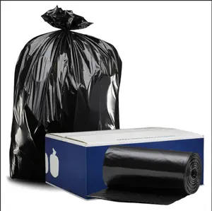 50加仑重型黑色垃圾HDPE垃圾袋防水箱塑料衬里