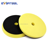 EVERTOOL Kits de tampons de polissage en éponge de 6 pouces (150 mm) pour l'entretien automobile, tampons de lustrage jaunes pour la finition et le cirage, tampon en mousse encastré
